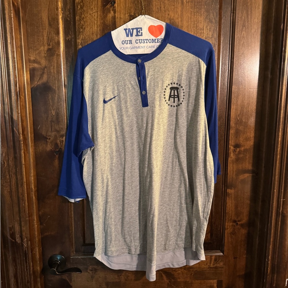 Barstool Sports Nike Men's Gray and Blue Shirt